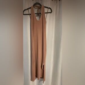 Old Navy Ribbed Knit halter dress in Light Taupe
